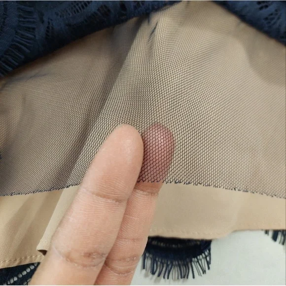 BCBGMAXAZRIA Alisha One Shoulder Navy Lace Dress Size 8 Pristine Condition - Picture 12 of 15